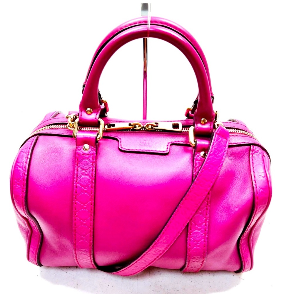 Gucci Purple Leather Two-Way Designer Handbag